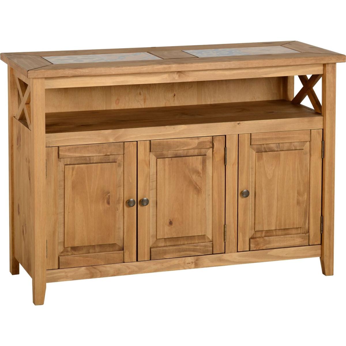 Salvador 3 Door Tile Top Sideboard - Distressed Wax Pine - Distressed Pine – image 3