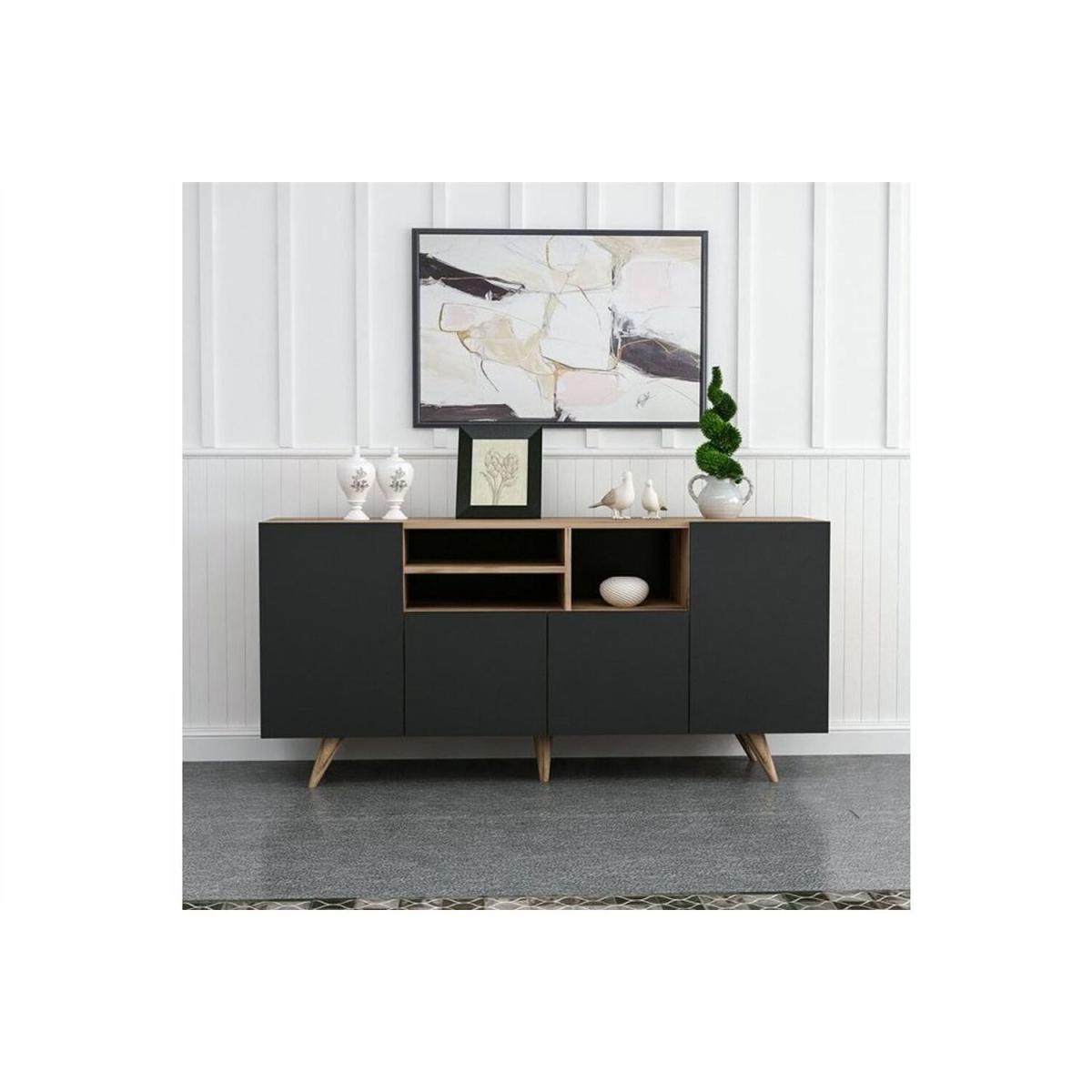 Sansa Modern Sideboard - Oak & Black – image 2