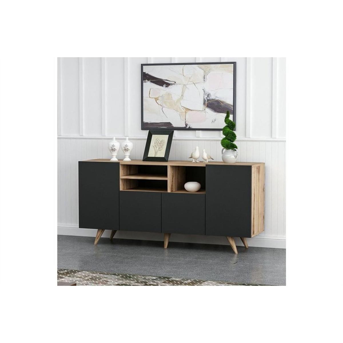 Sansa Modern Sideboard - Oak & Black – image 3