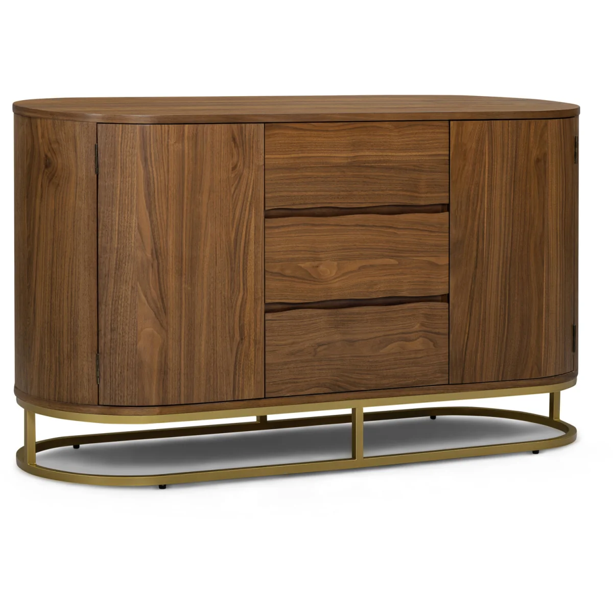 Walnut Veneer Sideboard with Live Edge Fronts - Natural – image 2