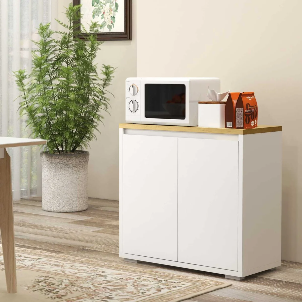 Nofi Fael Sideboard White and Natural - Double Doors – image 2