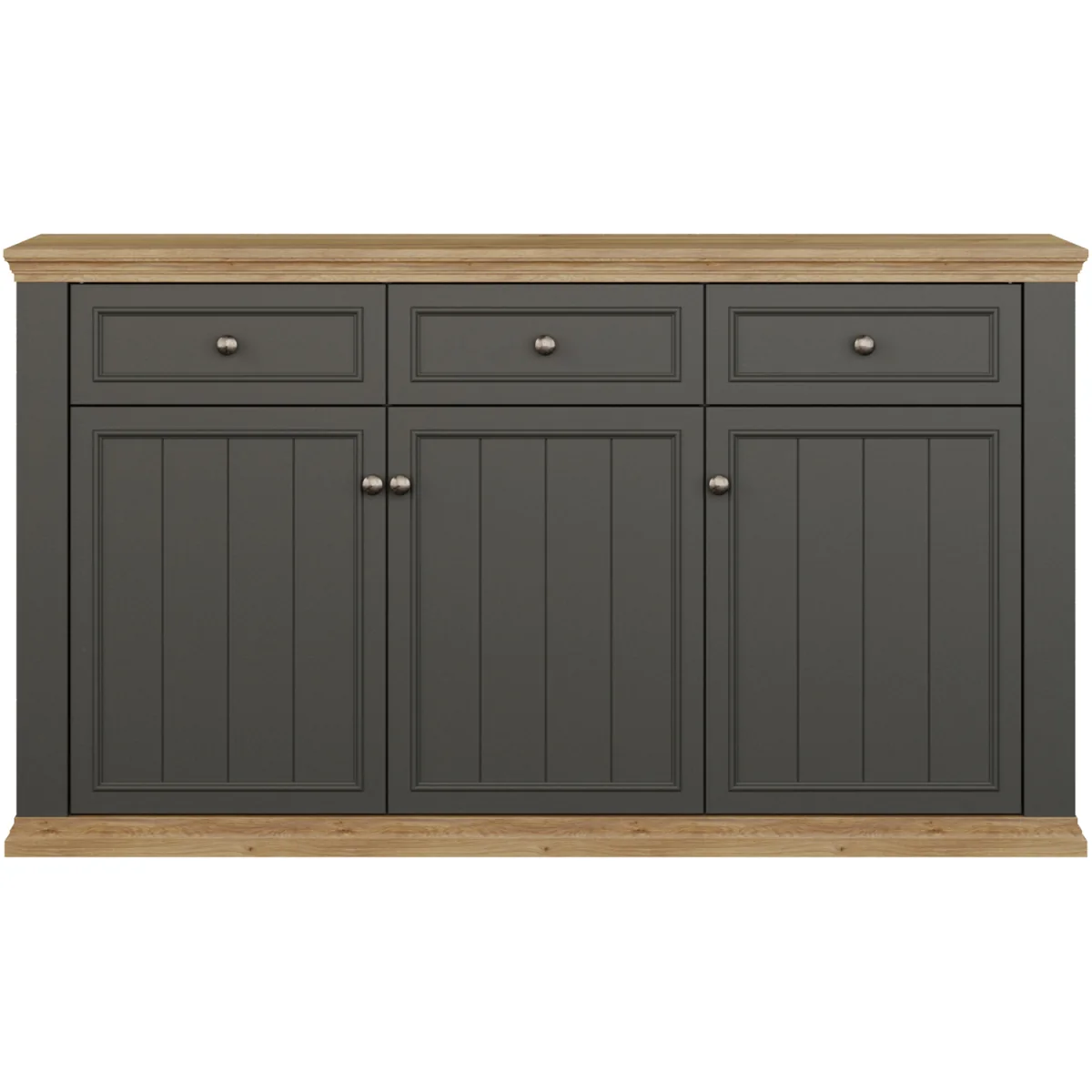Pontypool 3 Drawer & 3 Door Sideboard - White and Riva Oak – image 8
