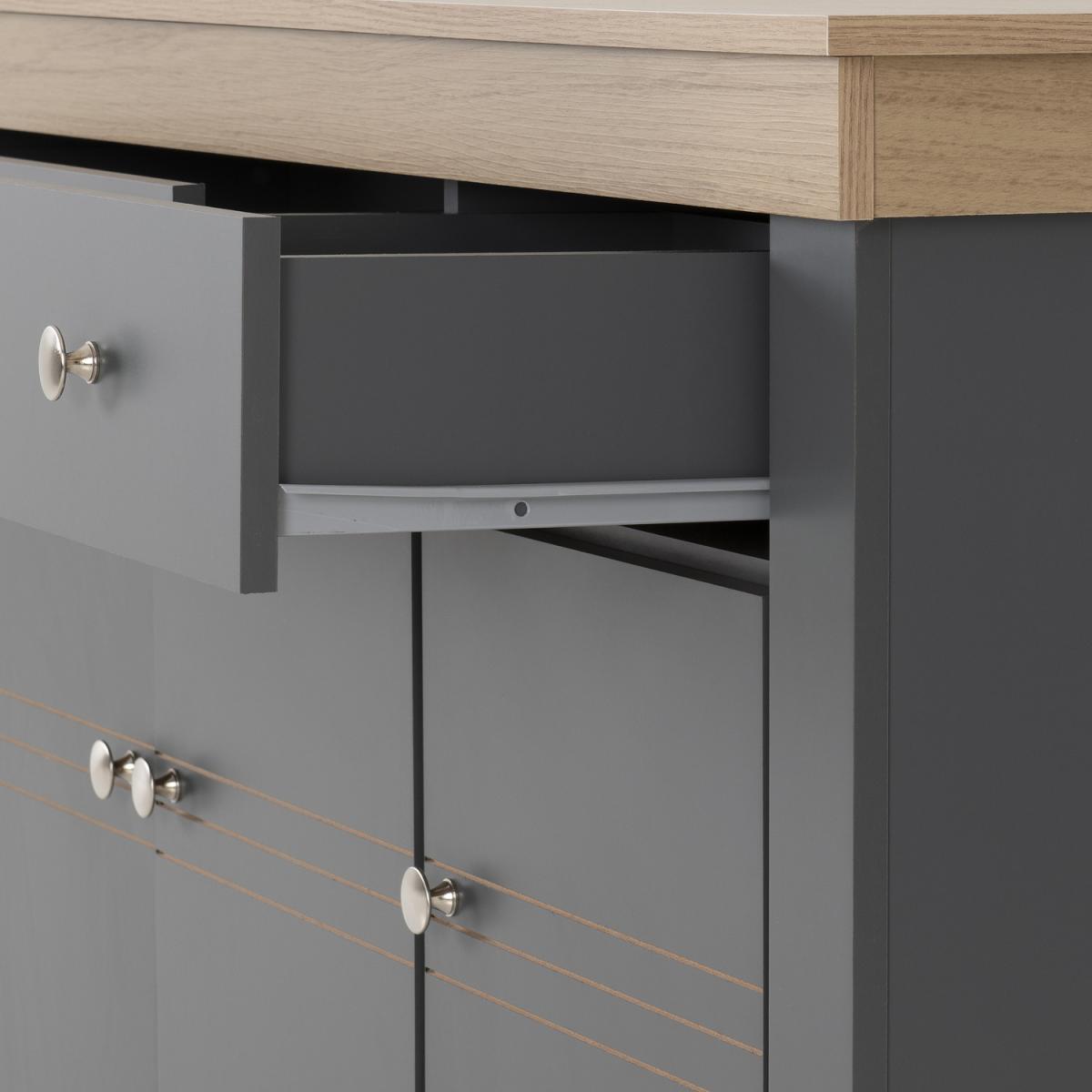 Montreal 3 Door Sideboard - Grey Oak – image 3