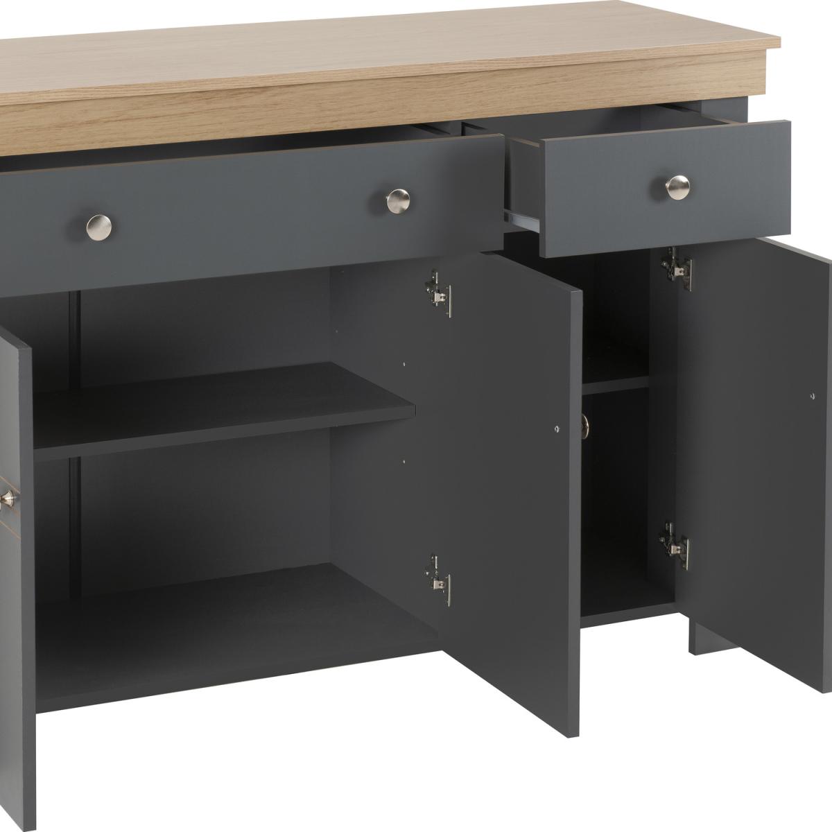 Montreal 3 Door Sideboard - Grey Oak – image 4