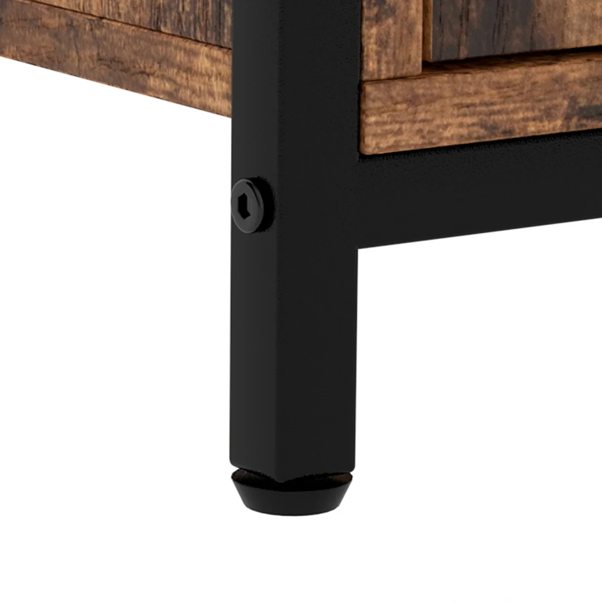Storage Cabinet Walnut 2 Doors Sideboard Adjustable Industrial Style - Brown – image 4