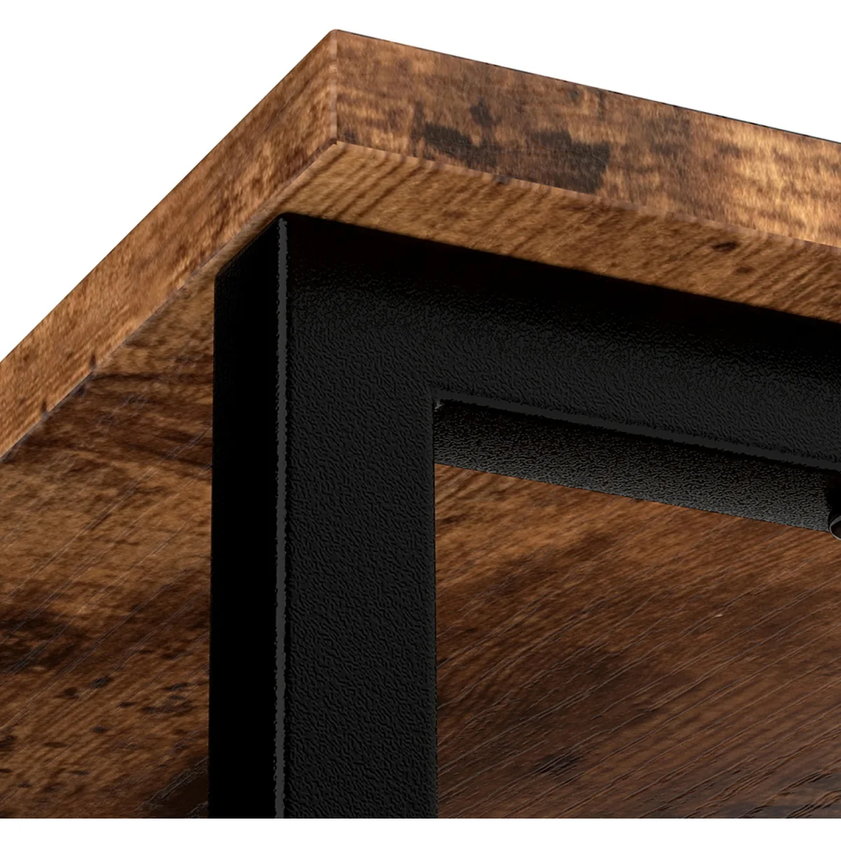 Storage Cabinet Walnut 2 Doors Sideboard Adjustable Industrial Style - Brown – image 5