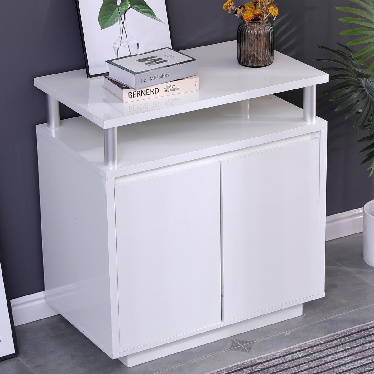 HMD White Sideboard with 2 Doors and Shelf - White – image 2