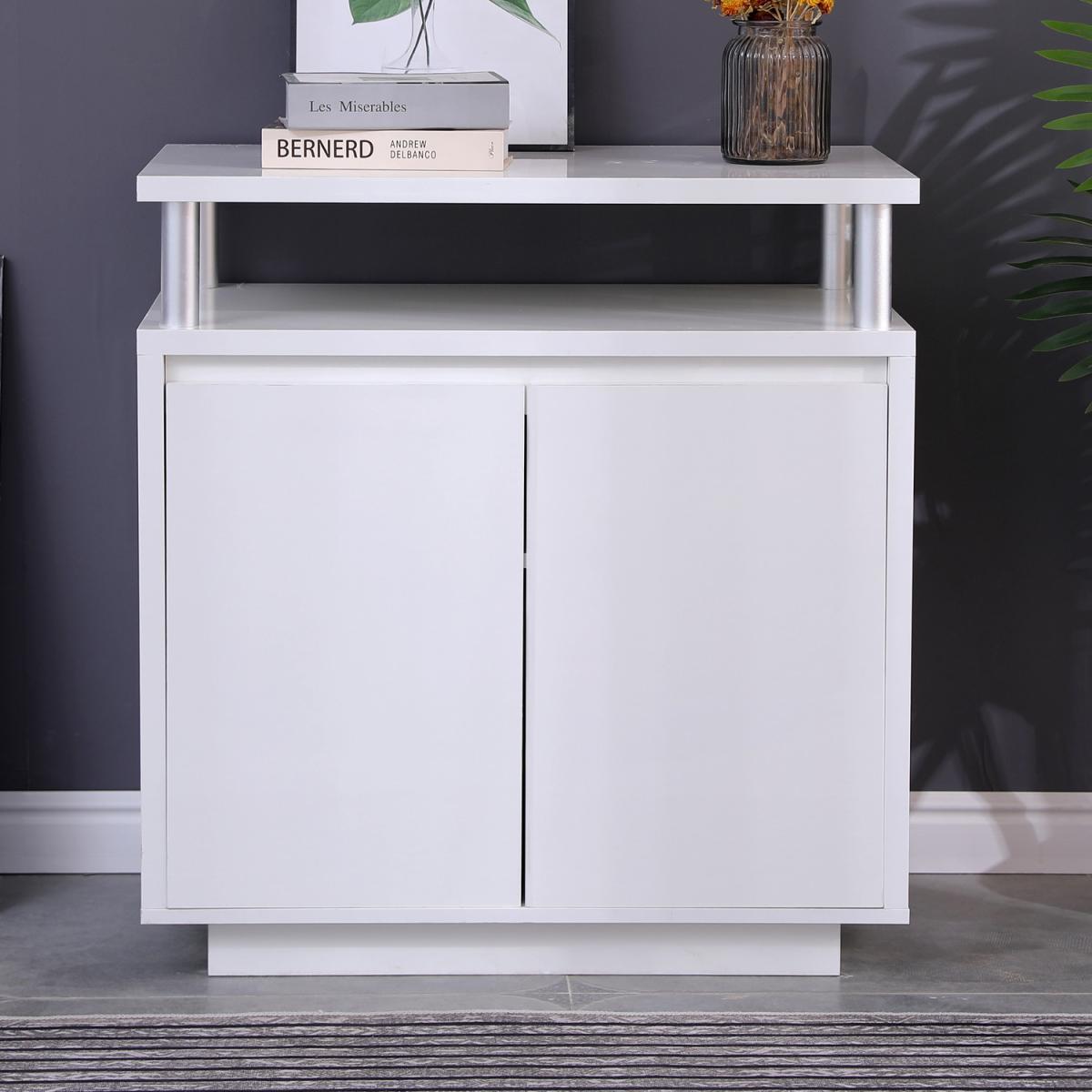 HMD White Sideboard with 2 Doors and Shelf - White – image 1