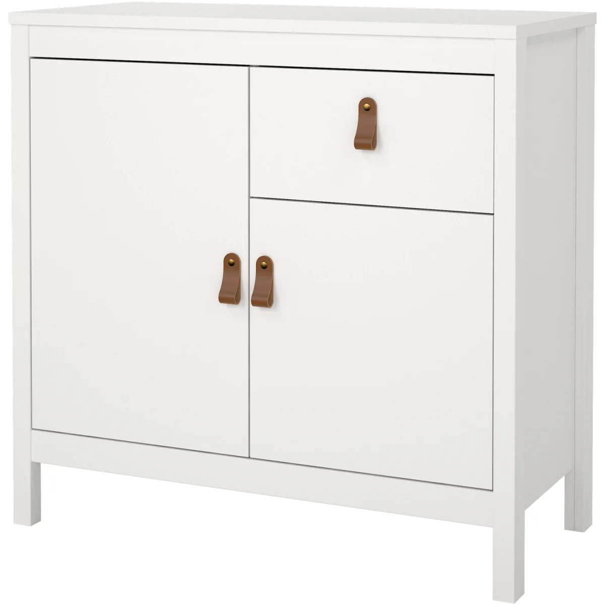 Barcelona Sideboard 2 Doors 1 Drawer in White - White – image 4