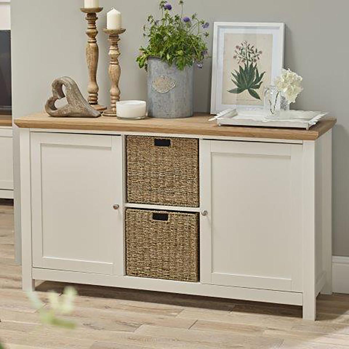 Burton 2 Door Sideboard - Cream/Oak – image 2