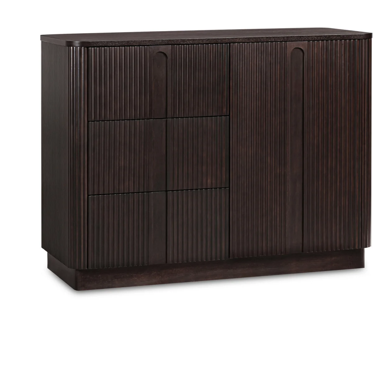 Sideboard Cabinet with 3 Drawers and Door Storage - Black – image 2