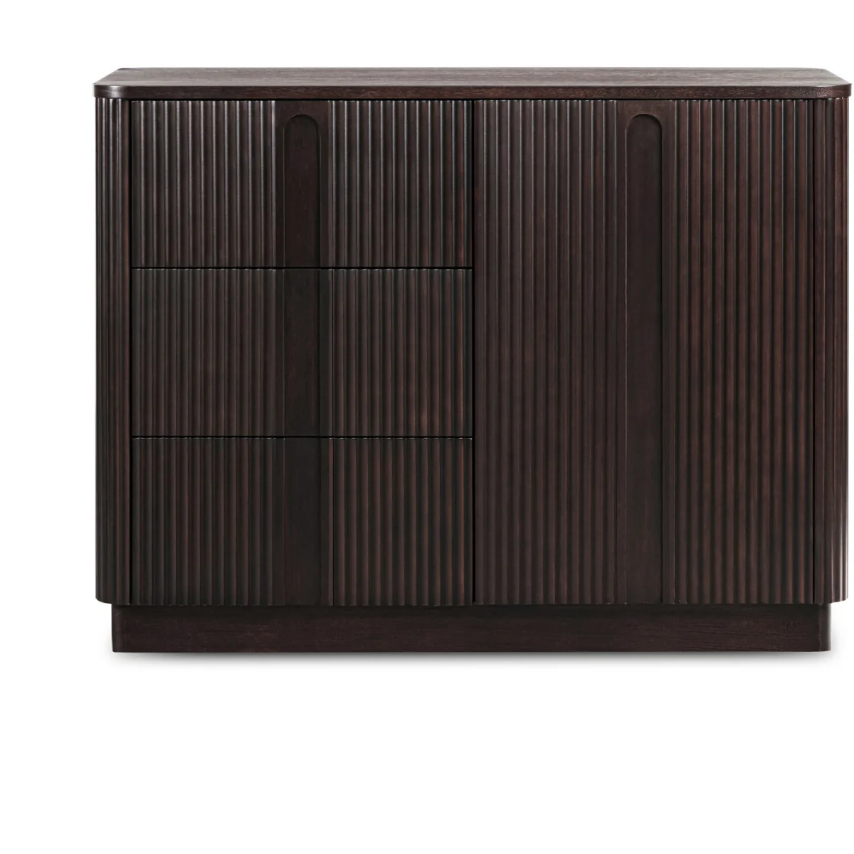 Sideboard Cabinet with 3 Drawers and Door Storage - Black – image 3