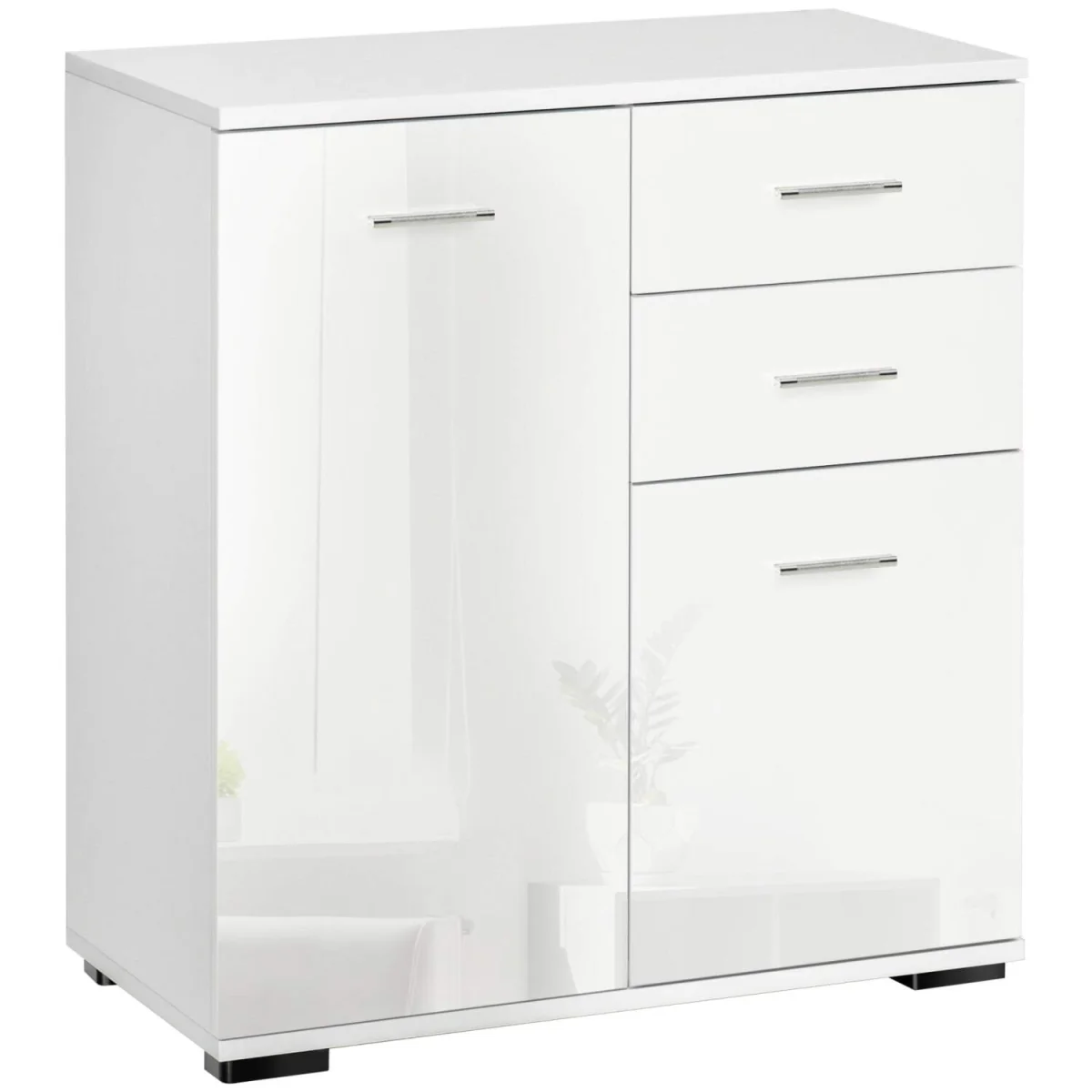 Lodino High Gloss White Sideboard - 2 Drawers, 2 Doors, Adjustable Shelves – image 3