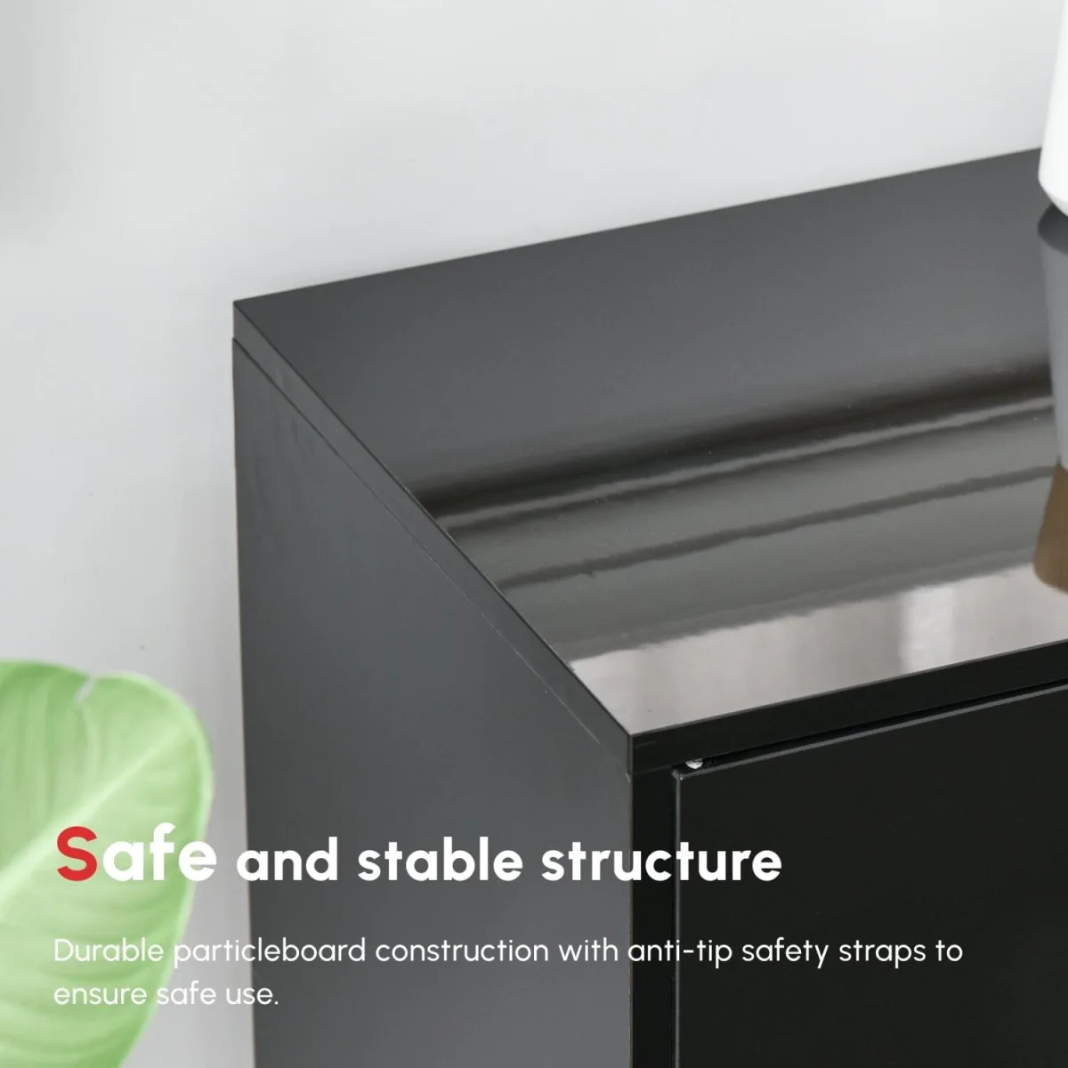 Lino High Gloss Black Sideboard - Push-Click Drawers and 3 Doors – image 6