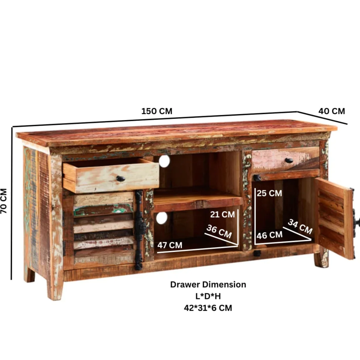 Seattle Reclaimed Wood Media Sideboard – image 5