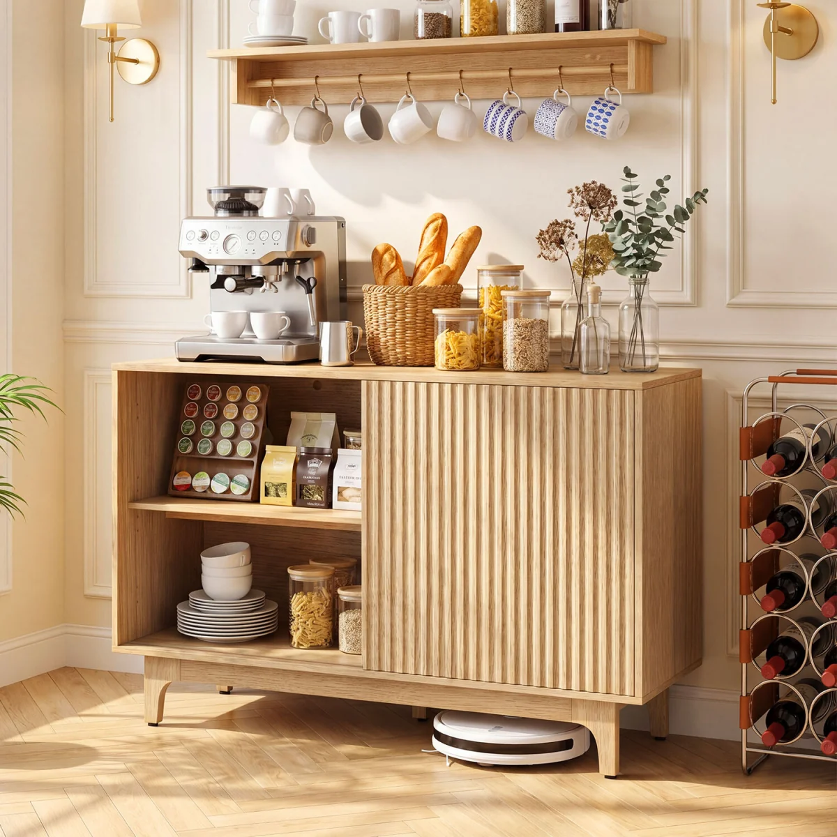 Buffet Cabinet Fluted Sideboard - Natural – image 4