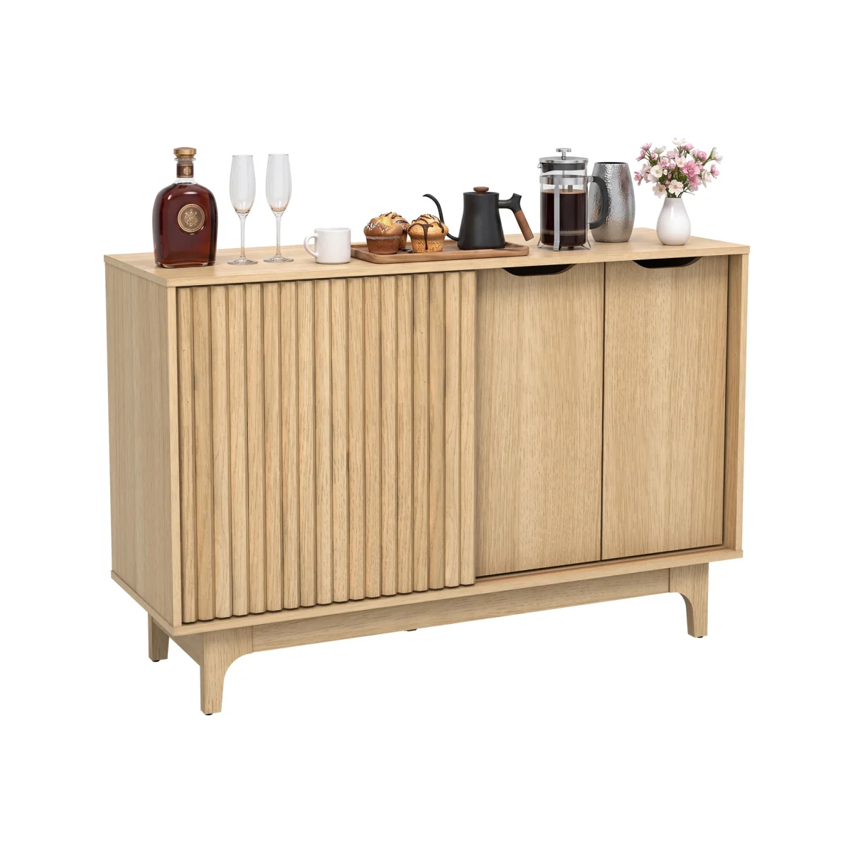 Buffet Cabinet Fluted Sideboard - Natural – image 1