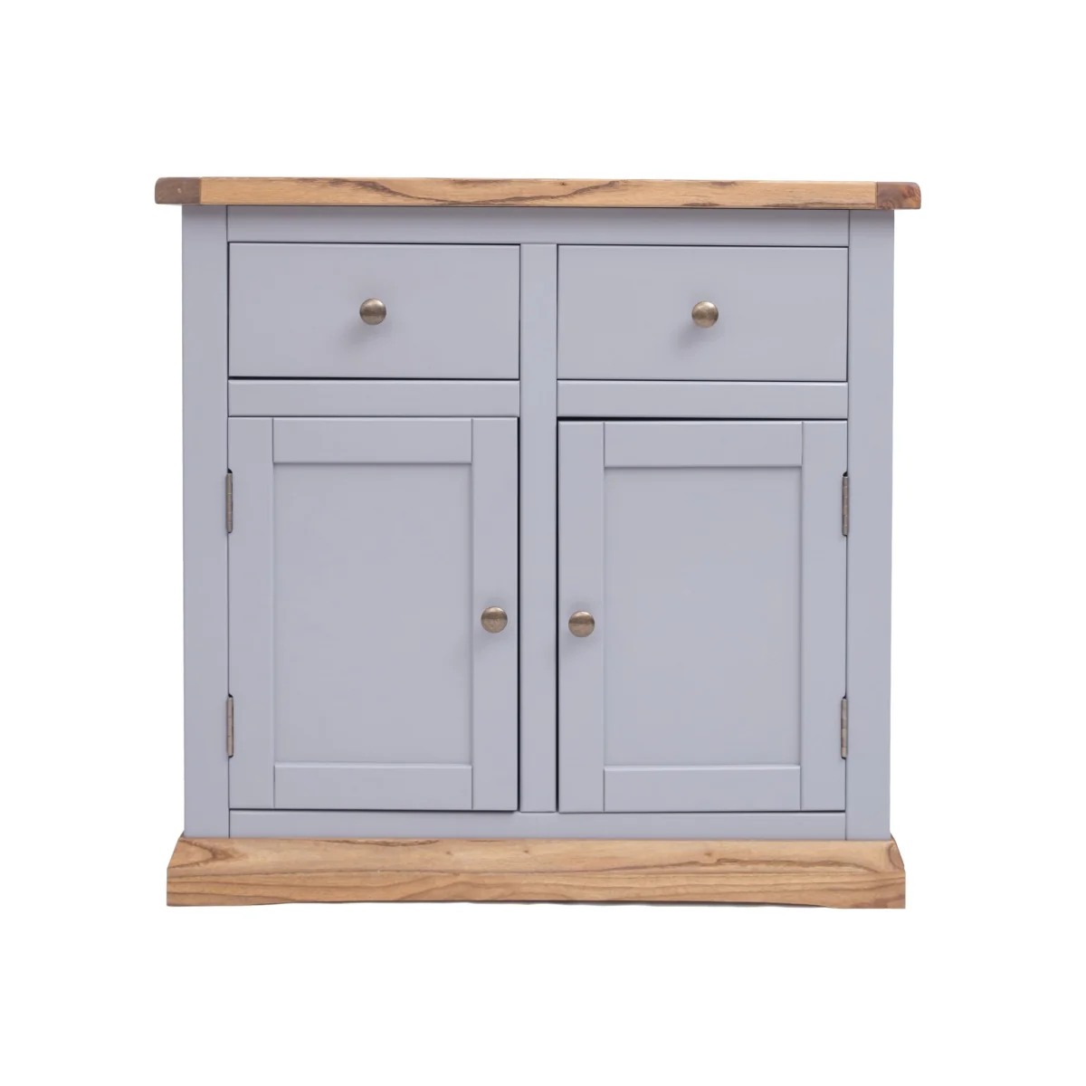 Biccari Grey 2 Drawer 2 Door Sideboard Brass Knob - Grey