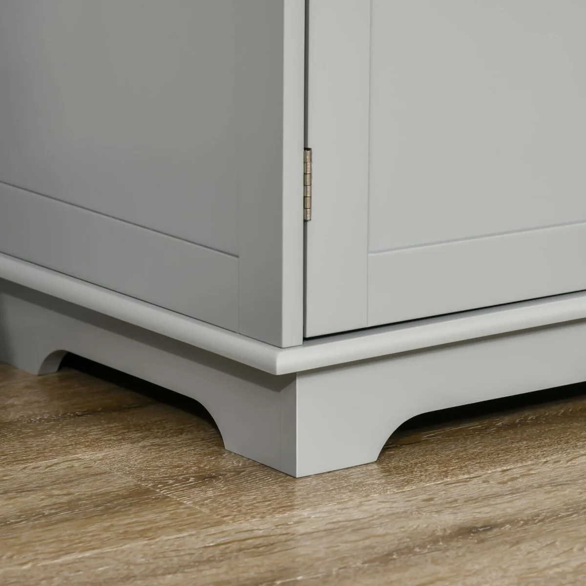 Totoro Grey Sideboard with Natural Rubberwood Top, 3 Doors 3 Drawers 3 Shelves – image 10