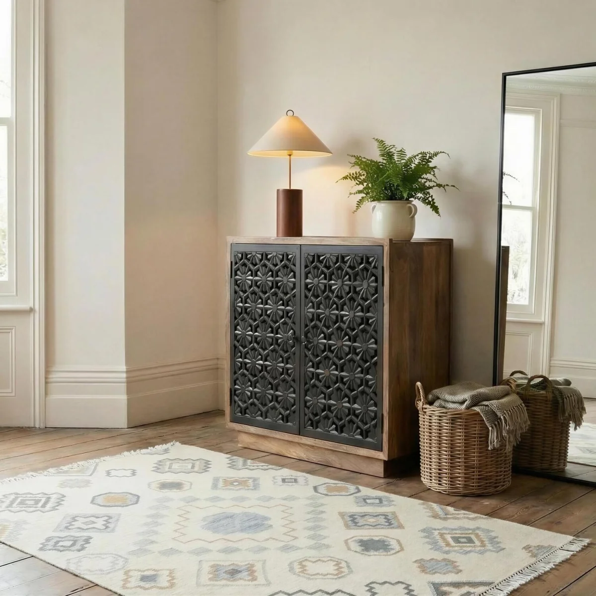 Rainier Square Walnut Wood Decorative Sideboard - Walnut – image 2