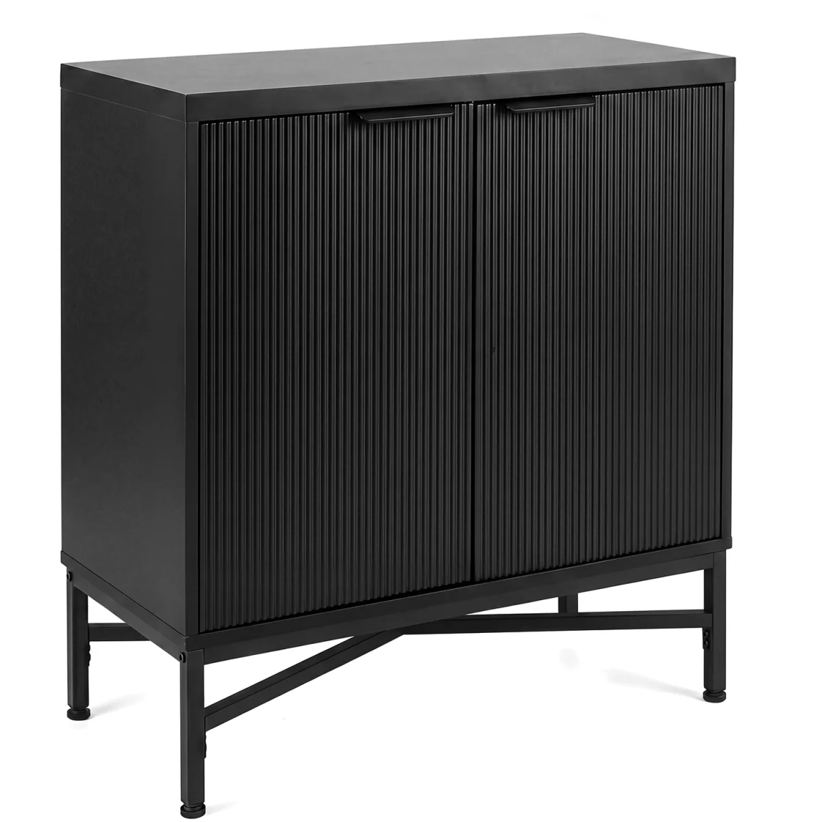 Fluted Sideboard Modern Accent Cabinet - Black – image 10