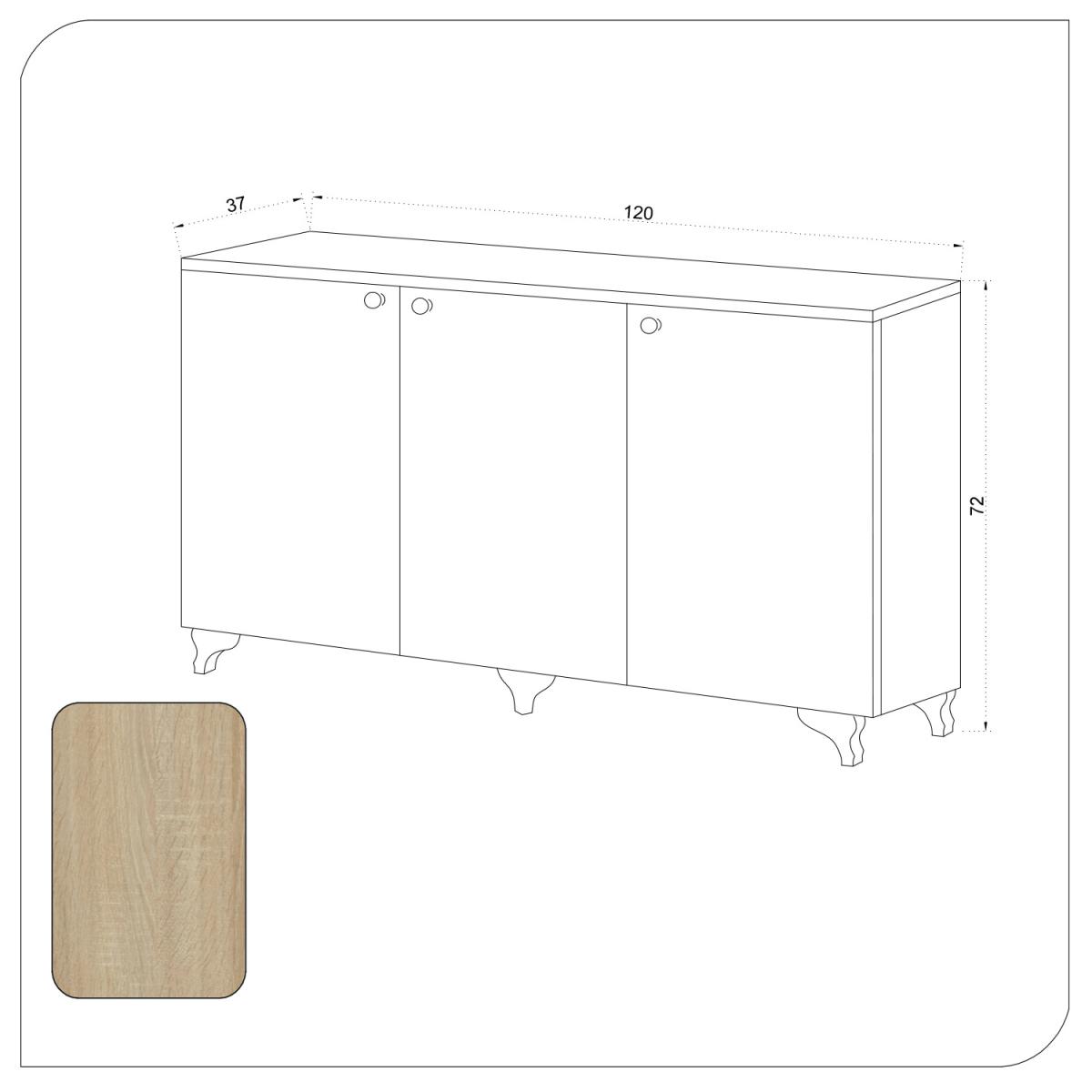 Rosalie Sideboard White and Oak - White and Oak – image 3