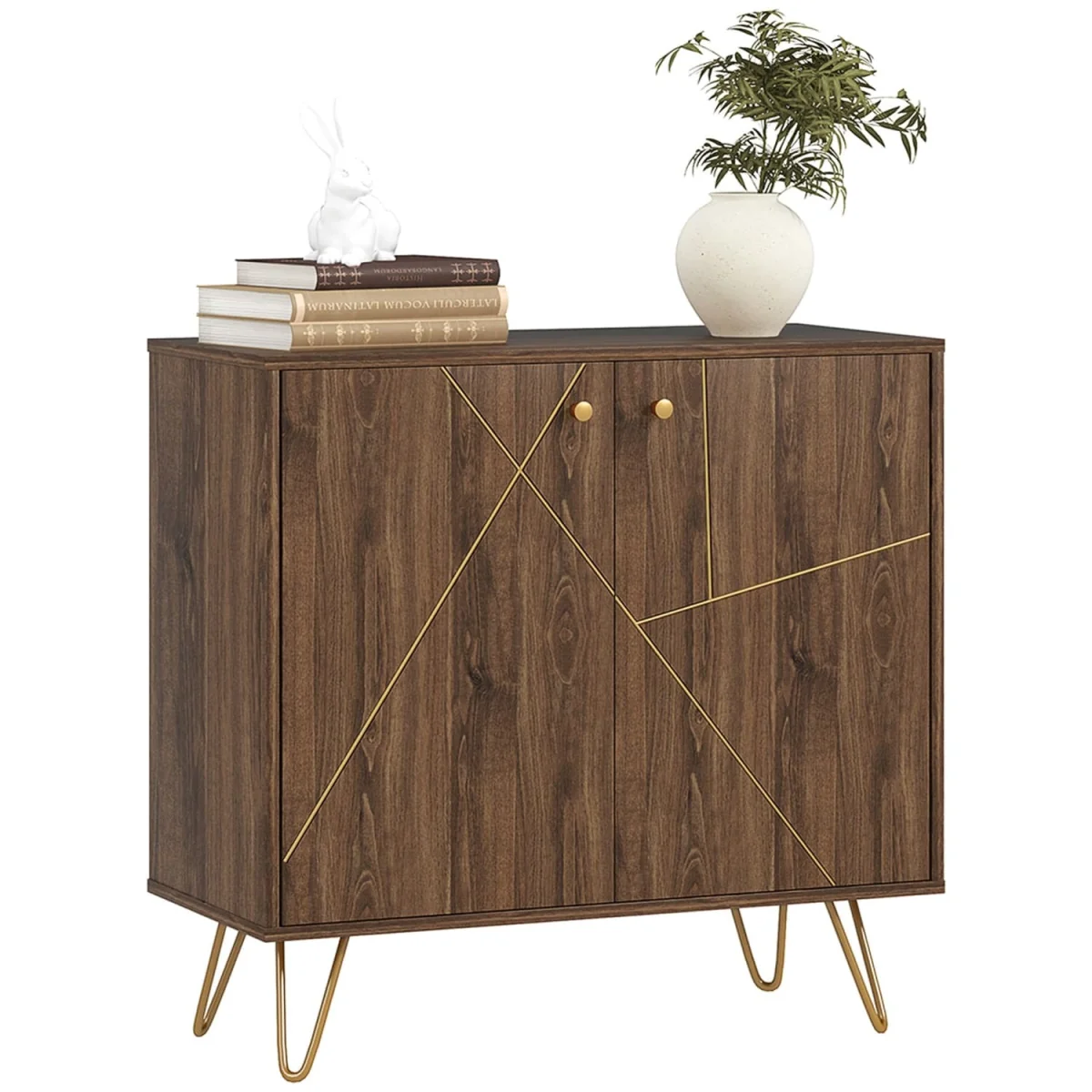 Fafi Napa Brown Sideboard with Gold-Line Detailing and Hairpin Legs – image 3