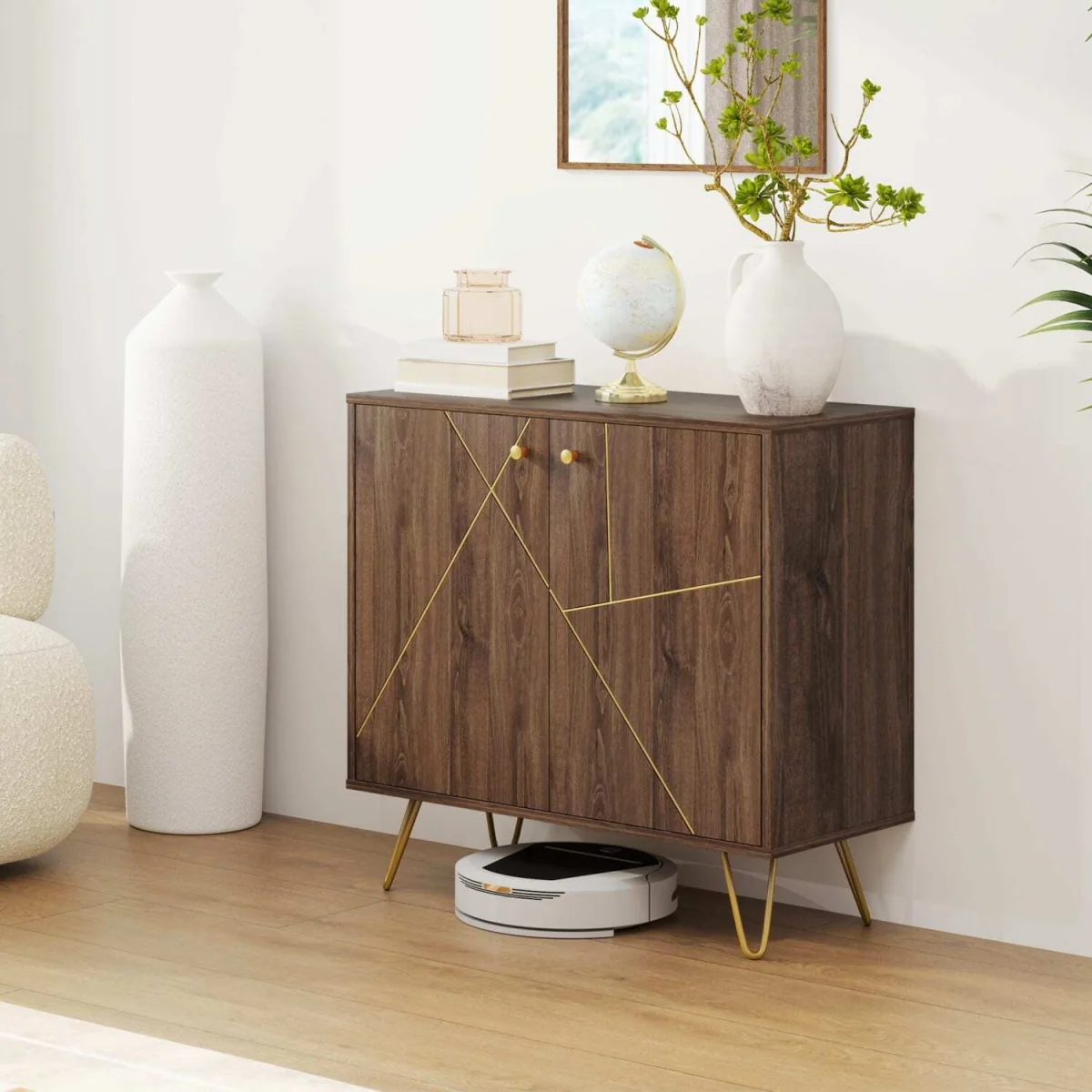 Fafi Napa Brown Sideboard with Gold-Line Detailing and Hairpin Legs – image 4