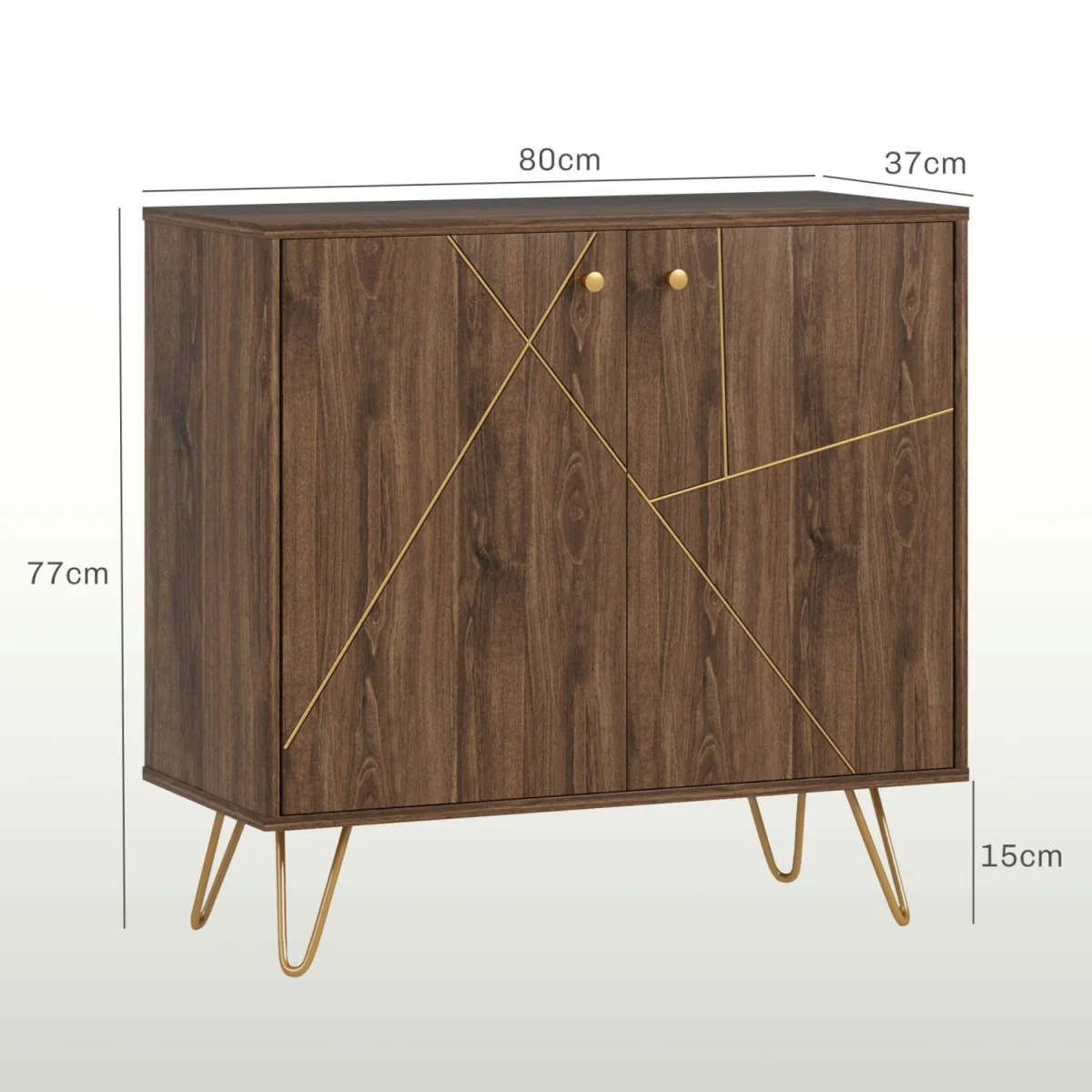 Fafi Napa Brown Sideboard with Gold-Line Detailing and Hairpin Legs – image 5