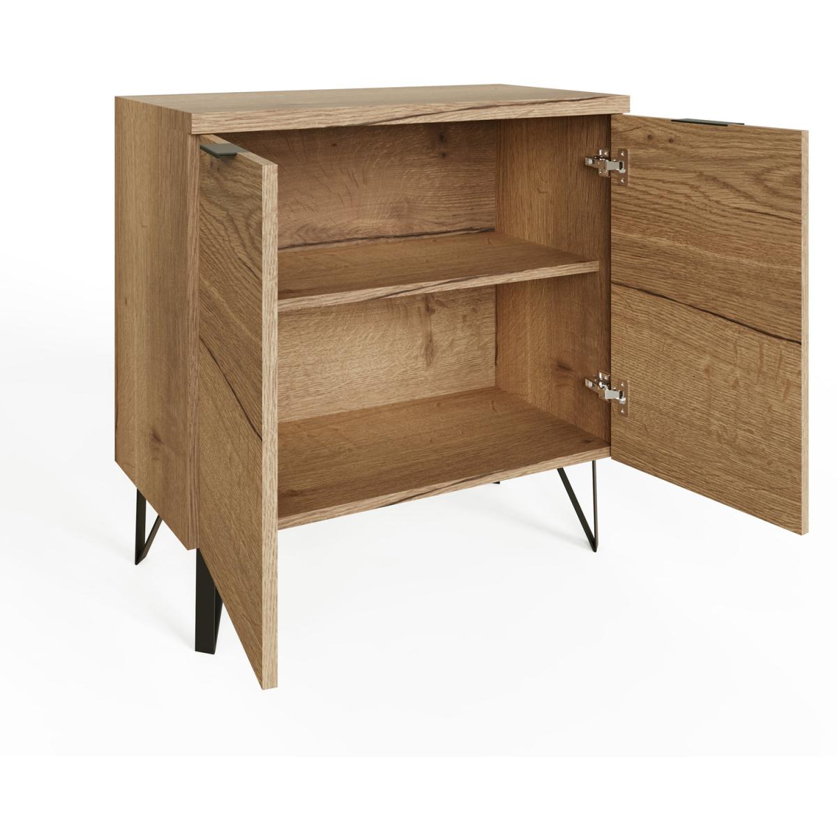 Fisso 2 Door Cracked Oak Compact Sideboard Fast Click Assembly - Cracked Oak – image 5