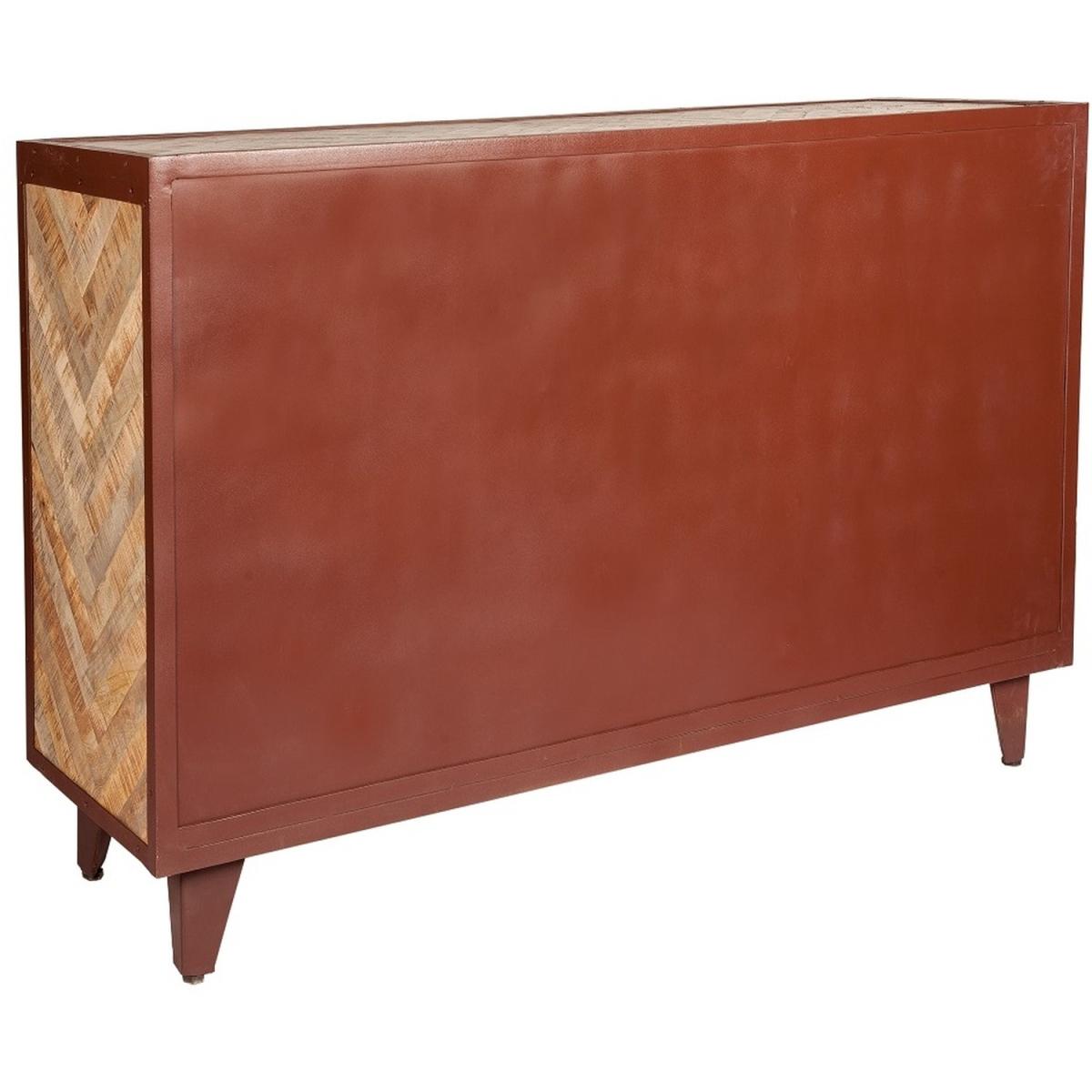 V Design Industrial Metal and Wood Large Sideboard with 3 Drawers - Multicolour – image 4