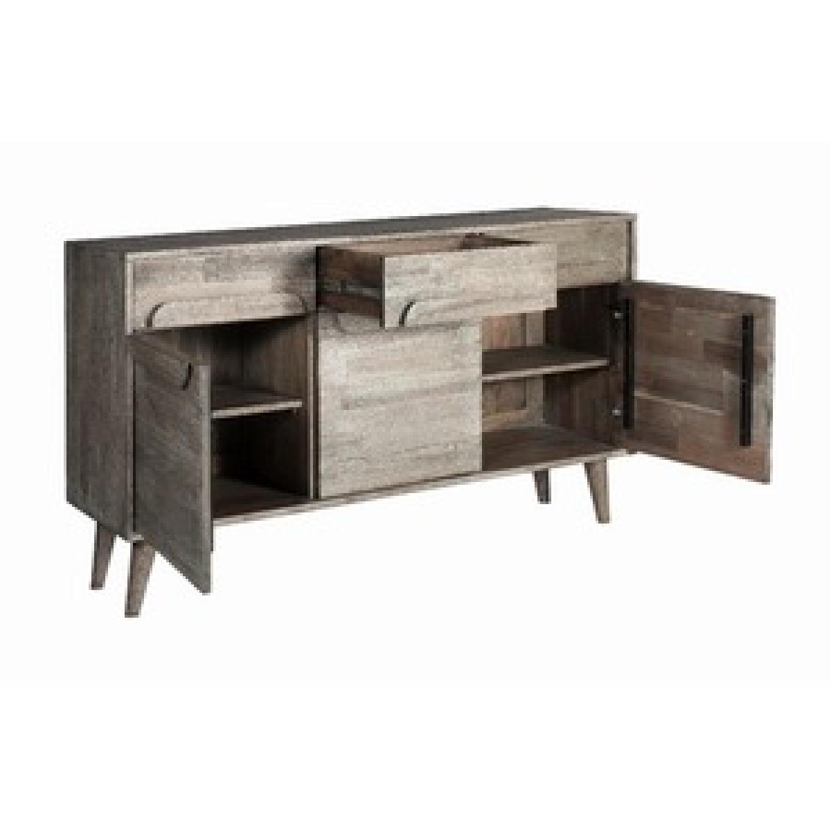 Modern Handmade Wooden Large Sideboard with 3 Drawers and 3 Doors - Grey – image 3