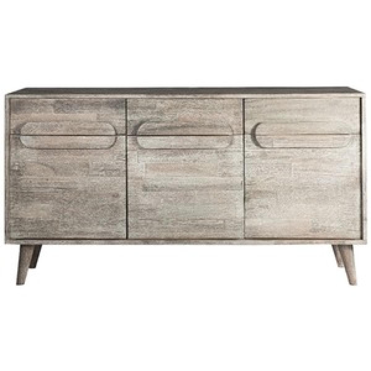Modern Handmade Wooden Large Sideboard with 3 Drawers and 3 Doors - Grey – image 4