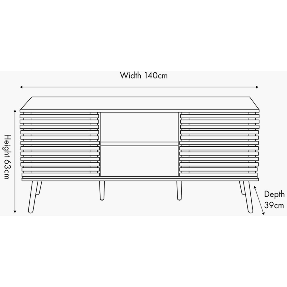 2 Door 2 Drawer Sideboard TV Unit - Natural – image 10