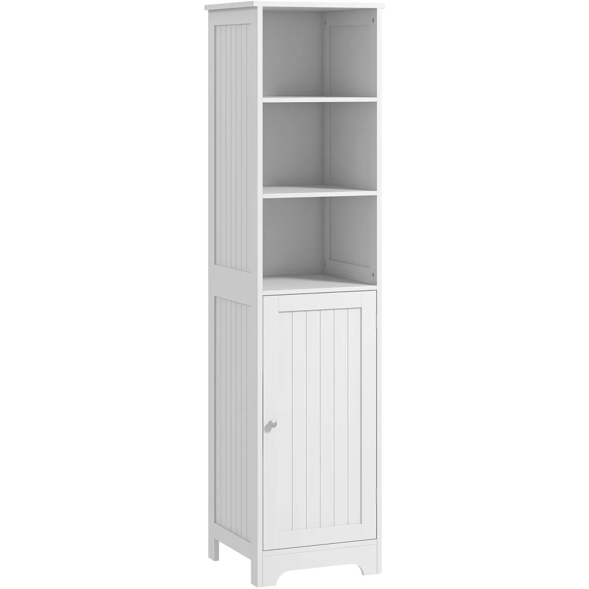 HOMCOM Freestanding Bathroom Tall Cabinet with Adjustable Shelf - White – image 2