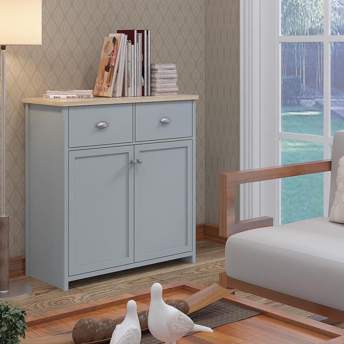 Traditional Compact Grey Sideboard - Grey – image 2