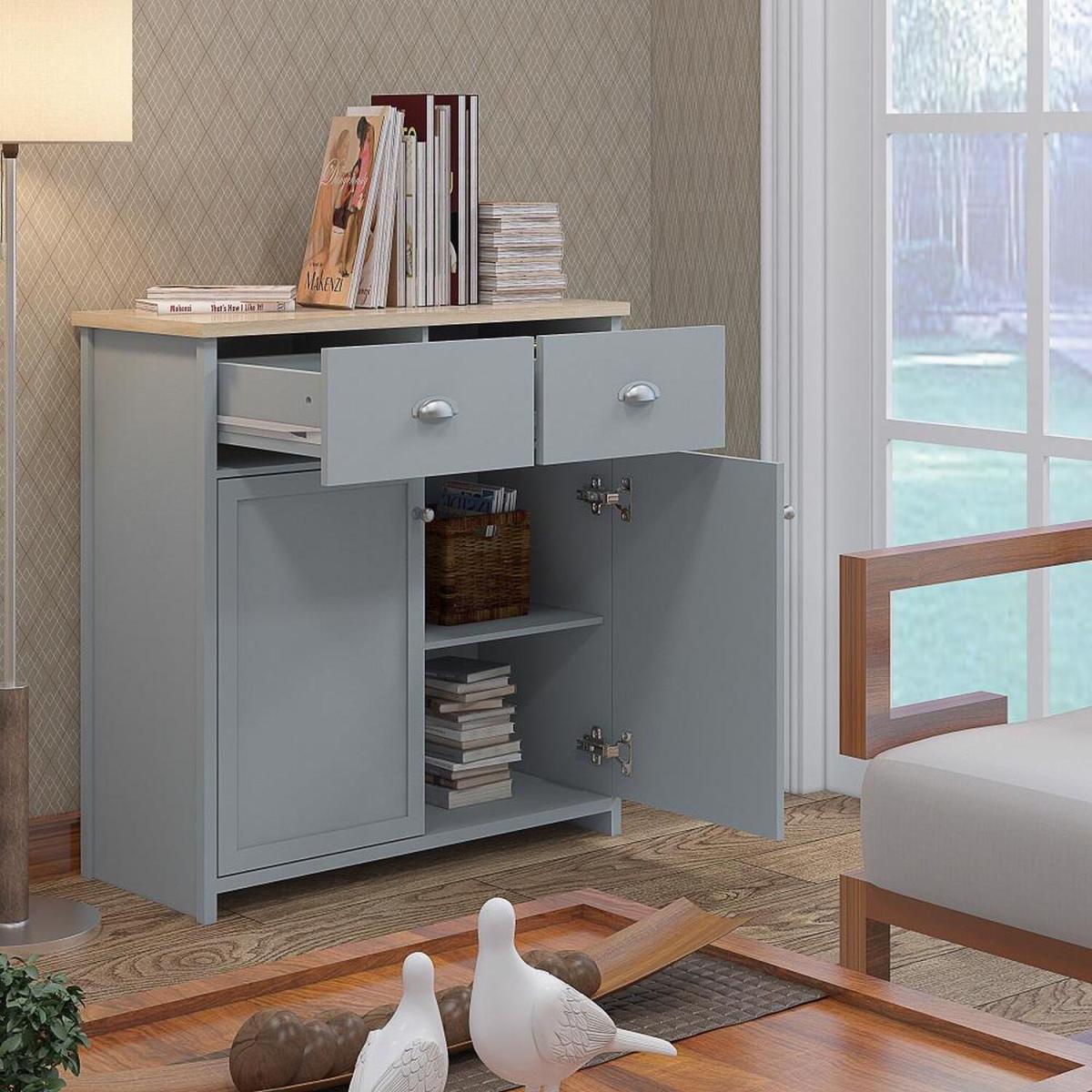 Traditional Compact Grey Sideboard - Grey – image 4