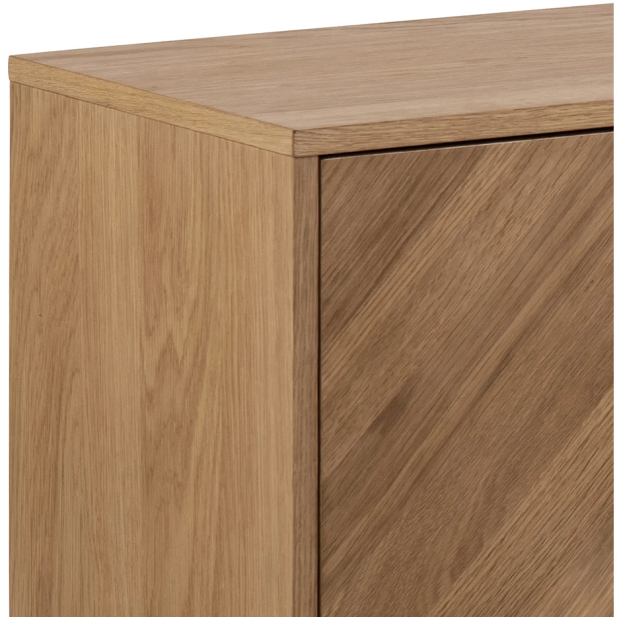 Brighton 3 Door Sideboard in Oak with Herringbone Effect - Oak – image 2