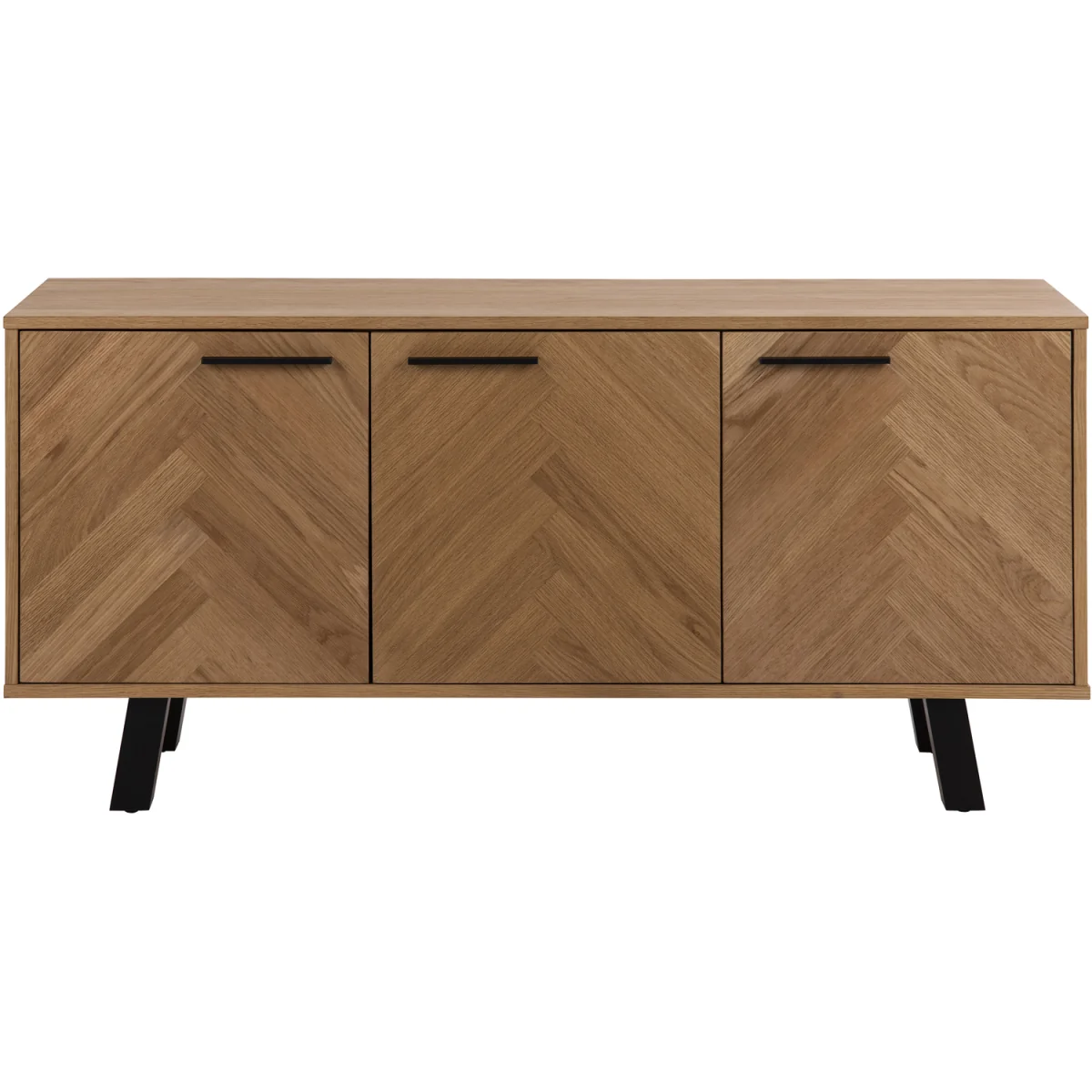 Brighton 3 Door Sideboard in Oak with Herringbone Effect - Oak – image 4
