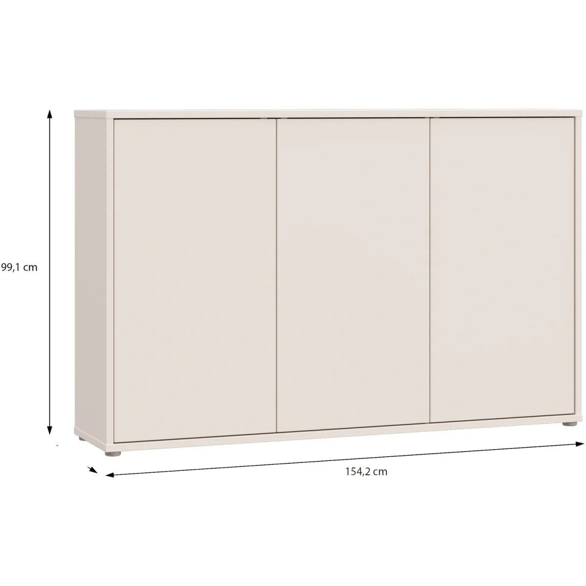 Alice Springs 3 Door Sideboard with Push-Open Doors in Sand - Terracotta – image 3