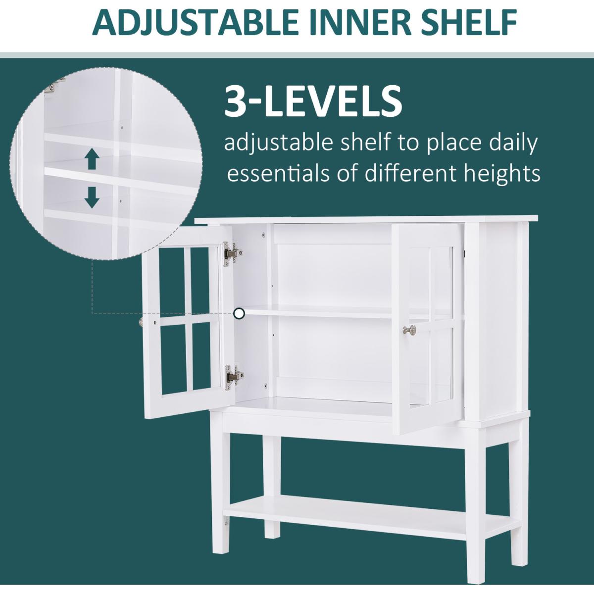Sturdy Kitchen Storage Sideboard Cabinet - White – image 3