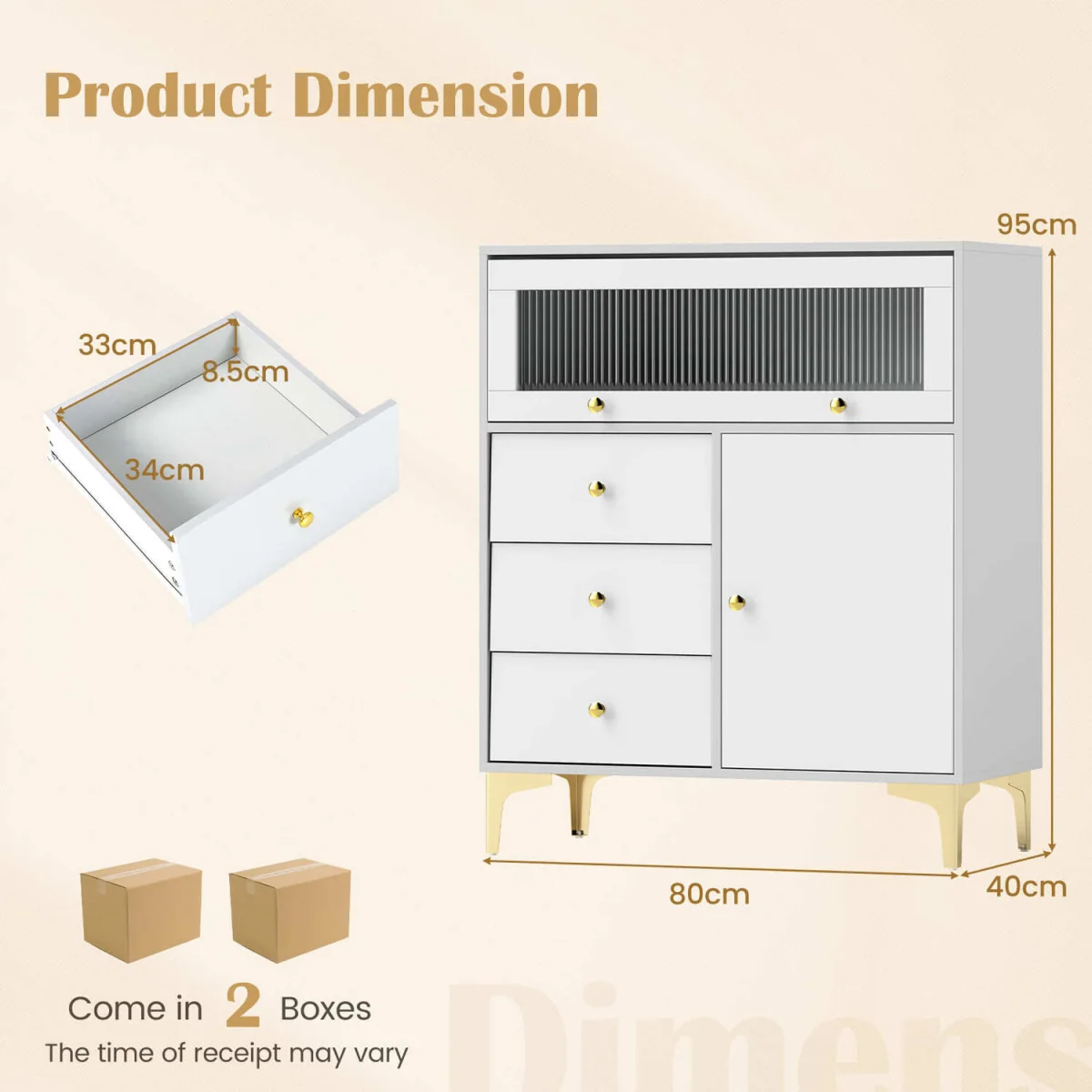 Multi-Drawer Bedroom Storage Chest - Grey – image 2
