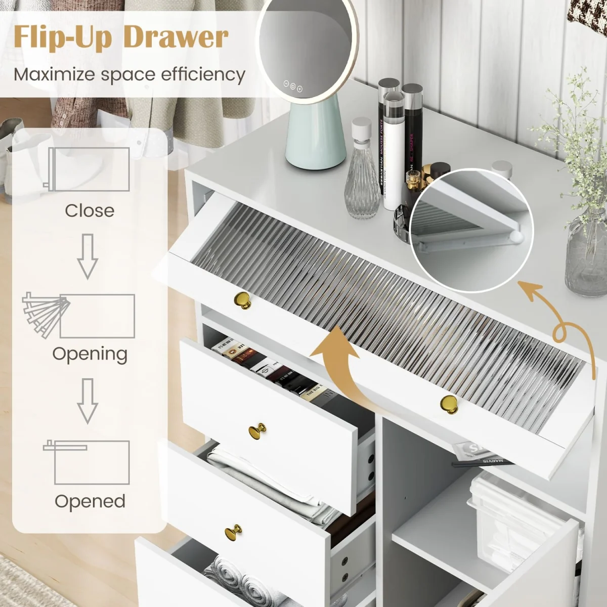 Multi-Drawer Bedroom Storage Chest - Grey – image 7