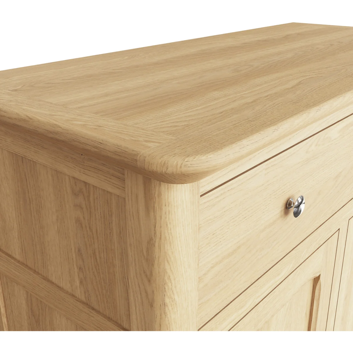 Ash 2 Door 1 Drawer Sideboard Ready Assembled Brushed Handles - Ash – image 4