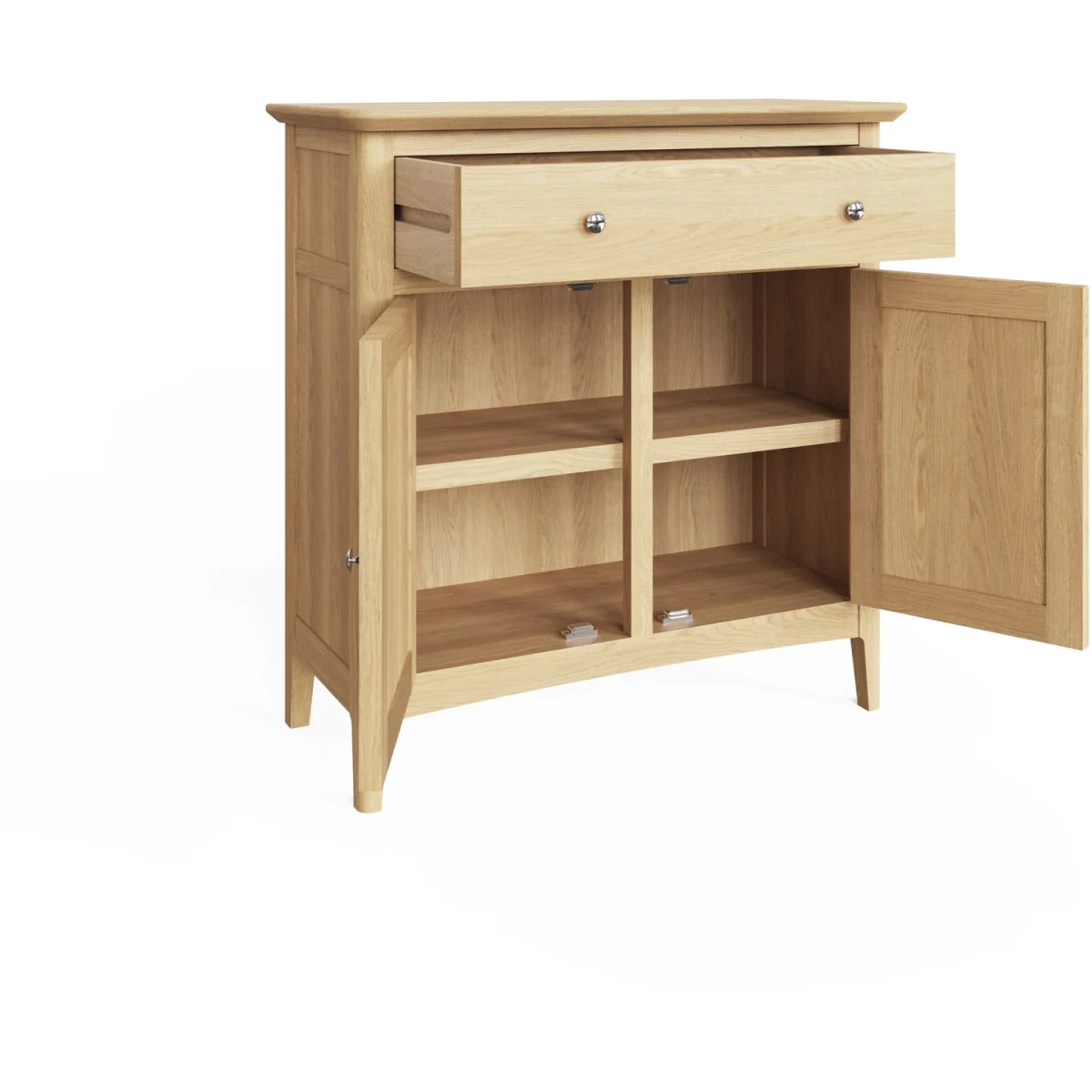 Ash 2 Door 1 Drawer Sideboard Ready Assembled Brushed Handles - Ash – image 6
