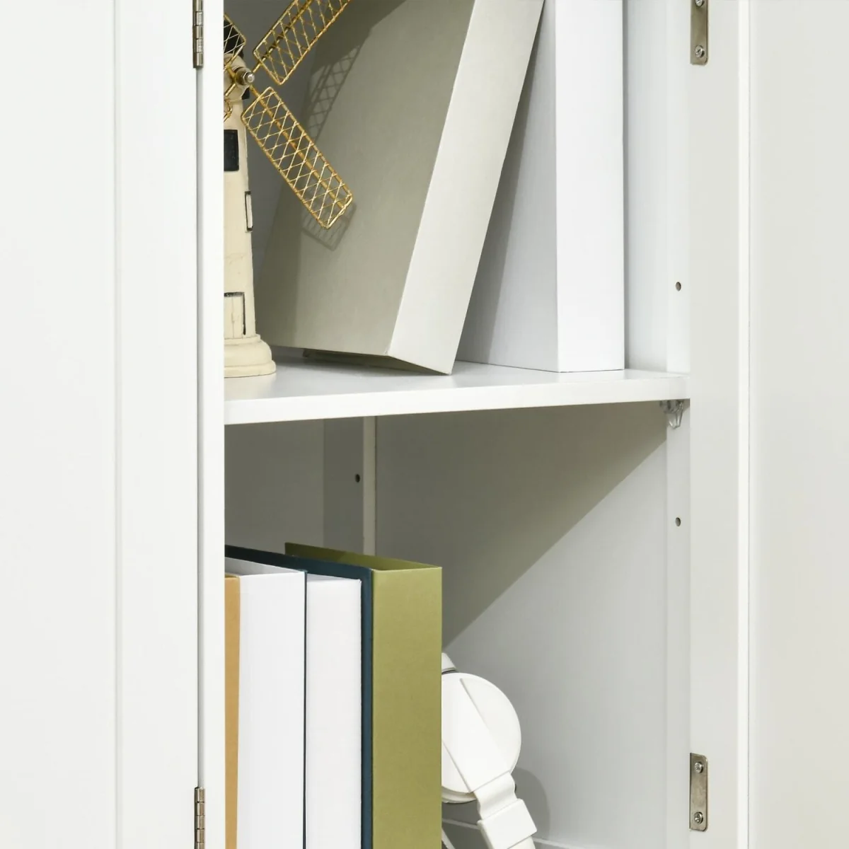 Totoro White Sideboard with Natural Rubberwood Top - 3 Doors, 3 Drawers, 3 Shelves – image 8