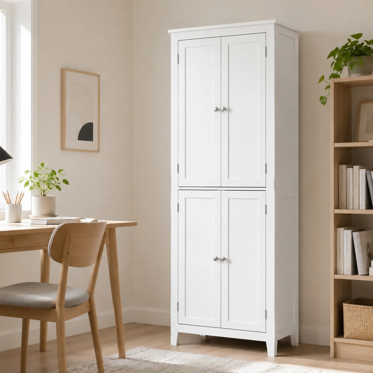 HOMCOM 170 cm Tall Bathroom Storage Cabinet  - White – image 2