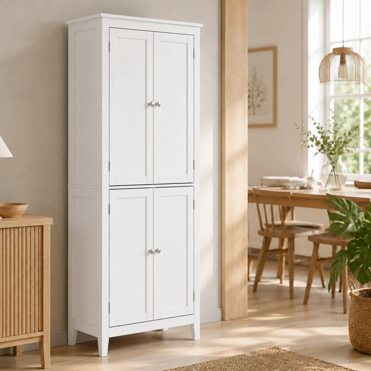 HOMCOM 170 cm Tall Bathroom Storage Cabinet  - White – image 3