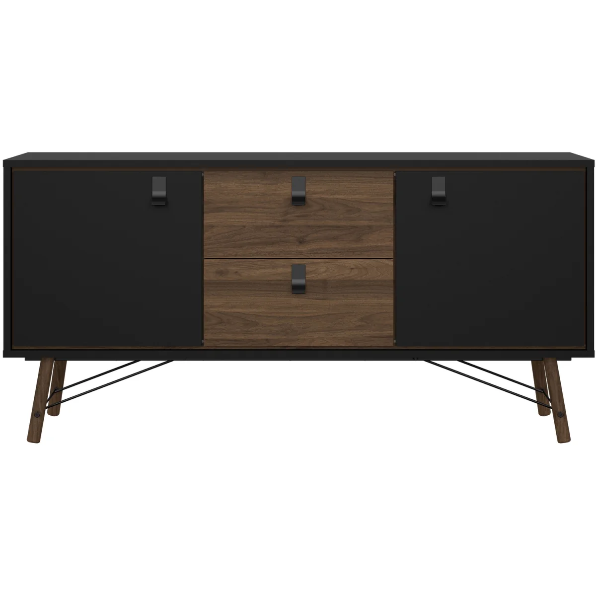 Ry Sideboard 2 Doors 2 Drawers in Matt Black Walnut - Black Walnut – image 4