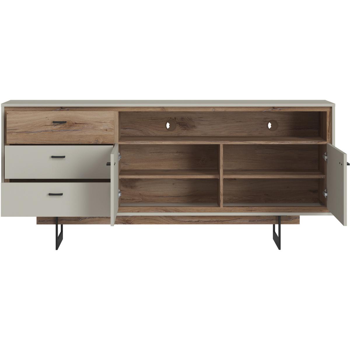 Rivero Open Shelf Sideboard - Oak & Grey – image 2